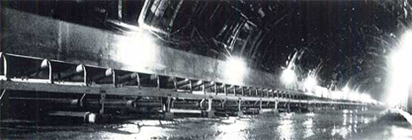 long conveyor in Omachi Tunnel