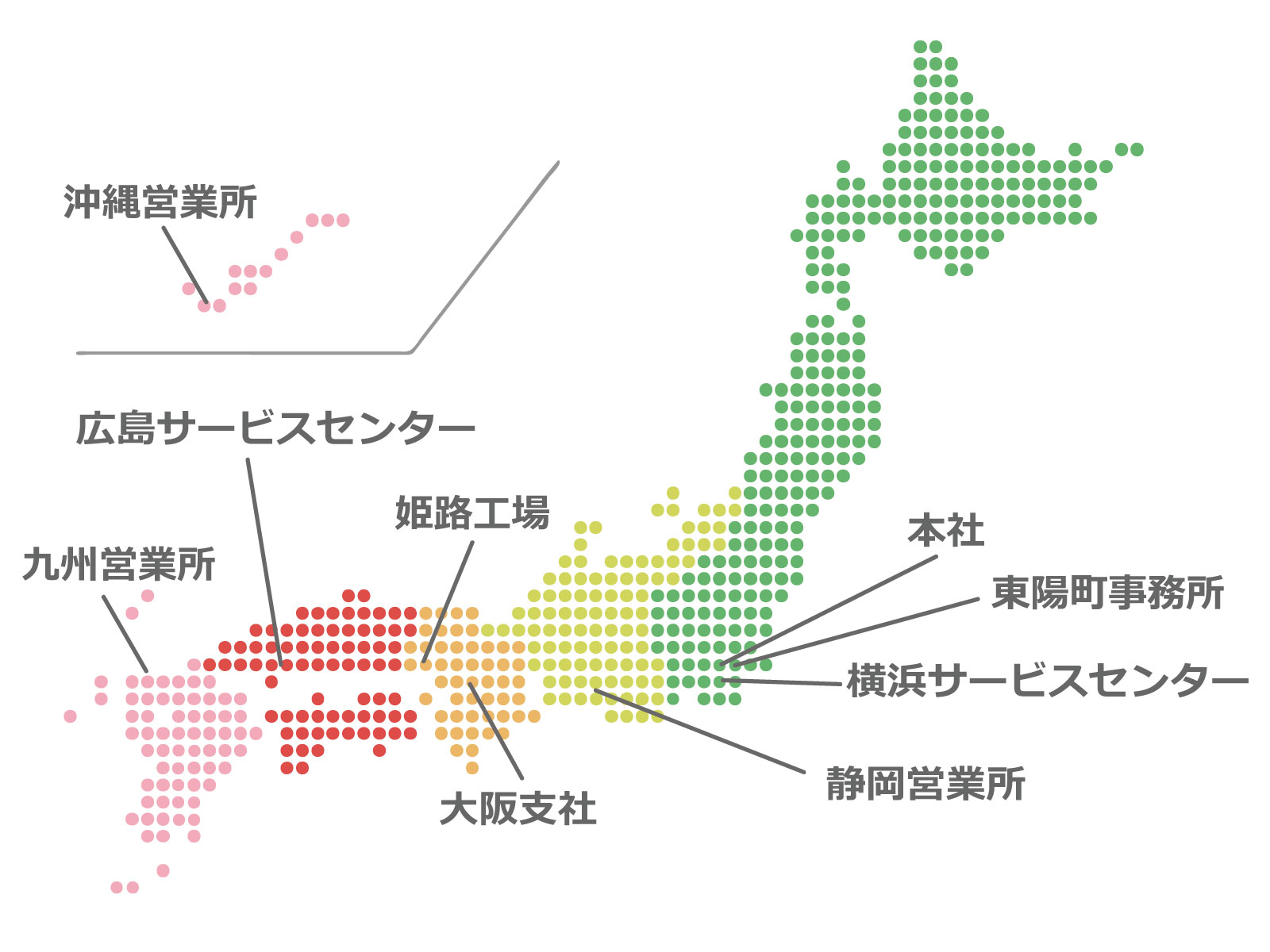 日本コンベヤ　事業所所在地地図